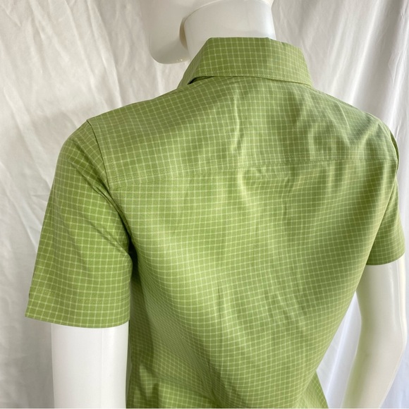 Eddie Bauer Wrinkle-Resistant Y2K Sage Grid Plaid Fitted Button Down - Picture 4 of 7